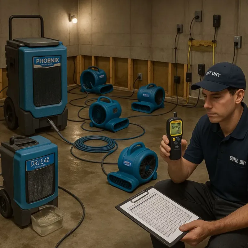 Structural Drying and Dehumidification process in Boca Raton, FL